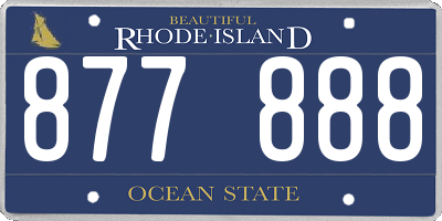 RI license plate 877888