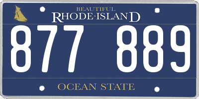 RI license plate 877889