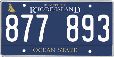 RI license plate 877893