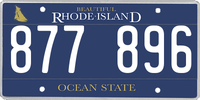 RI license plate 877896