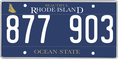 RI license plate 877903