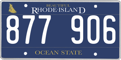 RI license plate 877906