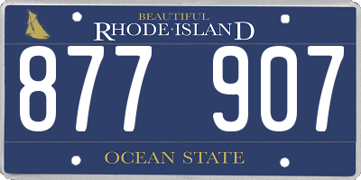 RI license plate 877907