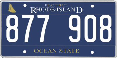 RI license plate 877908