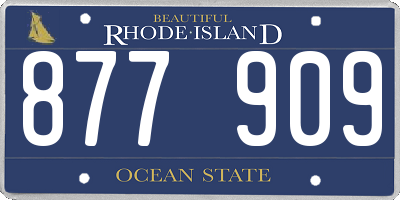 RI license plate 877909