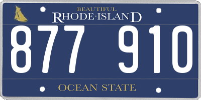 RI license plate 877910