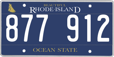 RI license plate 877912
