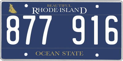 RI license plate 877916