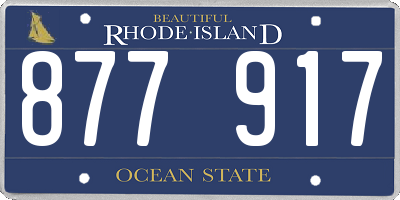 RI license plate 877917