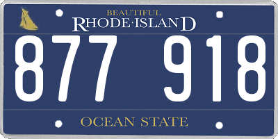 RI license plate 877918