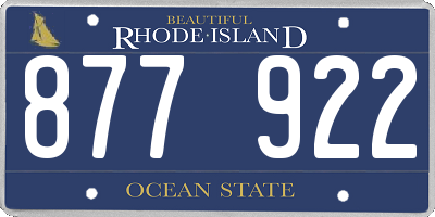 RI license plate 877922