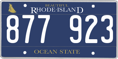RI license plate 877923