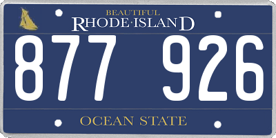RI license plate 877926