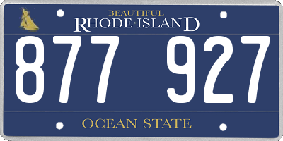 RI license plate 877927