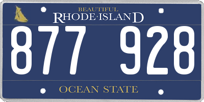 RI license plate 877928
