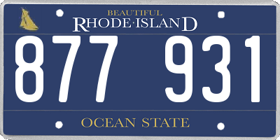 RI license plate 877931