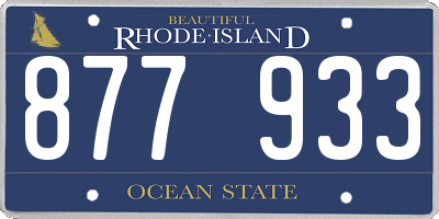 RI license plate 877933