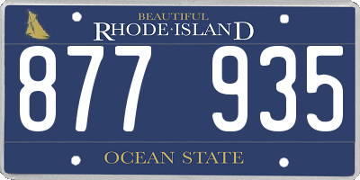RI license plate 877935