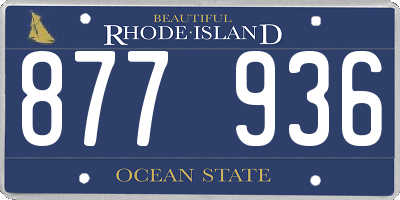 RI license plate 877936