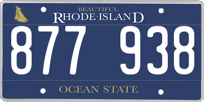 RI license plate 877938