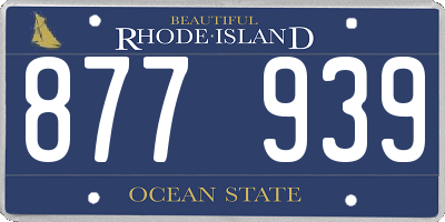 RI license plate 877939