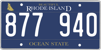RI license plate 877940
