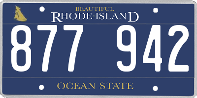 RI license plate 877942