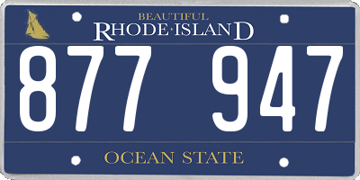 RI license plate 877947