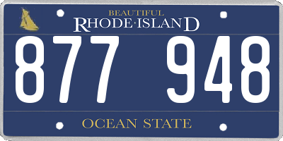 RI license plate 877948