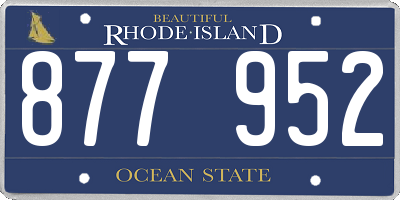 RI license plate 877952