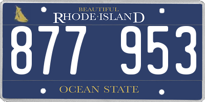 RI license plate 877953