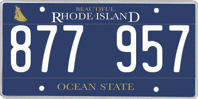 RI license plate 877957