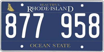 RI license plate 877958