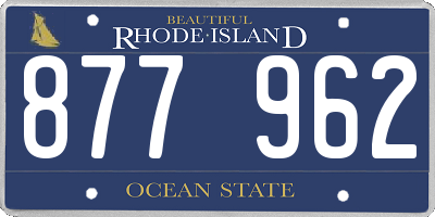 RI license plate 877962
