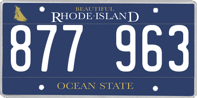 RI license plate 877963