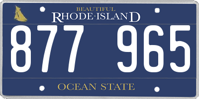 RI license plate 877965