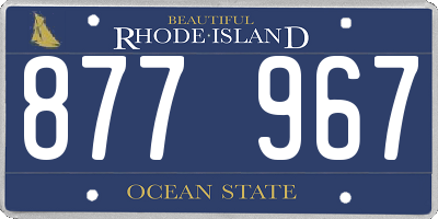 RI license plate 877967