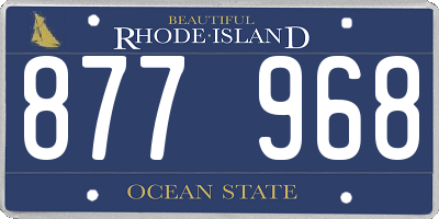 RI license plate 877968