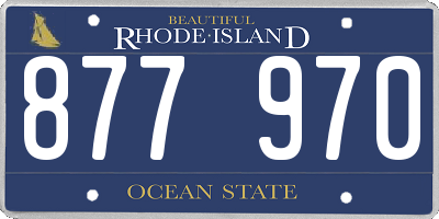 RI license plate 877970