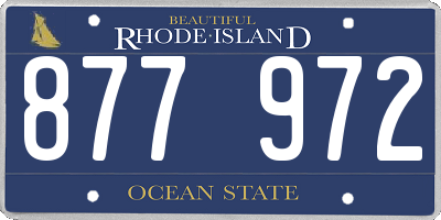 RI license plate 877972