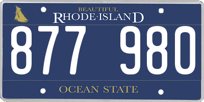 RI license plate 877980