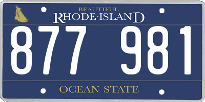 RI license plate 877981
