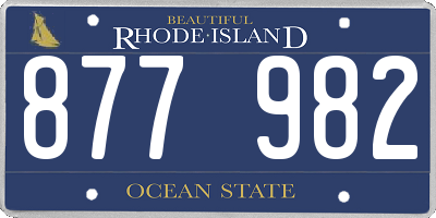 RI license plate 877982