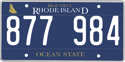 RI license plate 877984