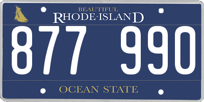 RI license plate 877990