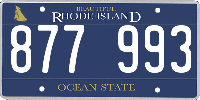 RI license plate 877993