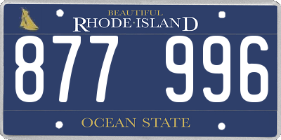 RI license plate 877996