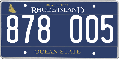 RI license plate 878005
