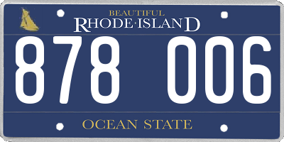 RI license plate 878006