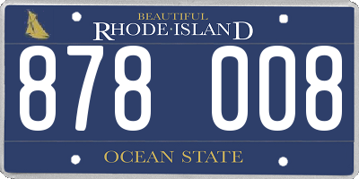 RI license plate 878008